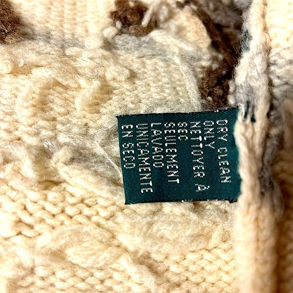 Ralph Lauren Vintage Exclusive Hand knit hooded cardigan sweater winter,sled,dog - Picture 12 of 15